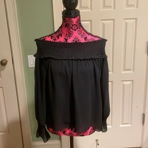 Black off the shoulder top